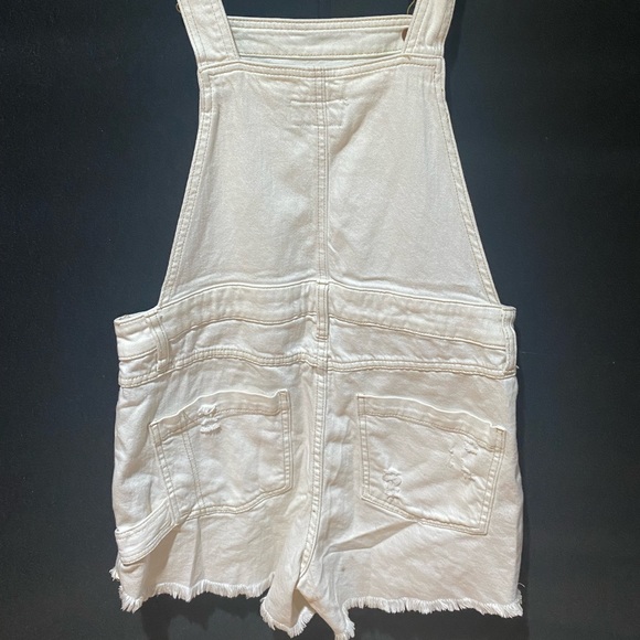 Pilcro and the Letterpress Overall Jean Shorts Anthropologie, 30, cream - Picture 8 of 8